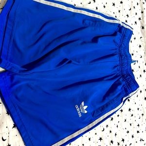 Blue adidas kids soccer shorts
